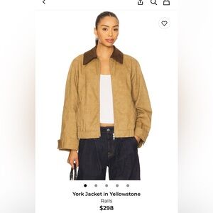 Rails Tan Utility Jacket with Brown Collar